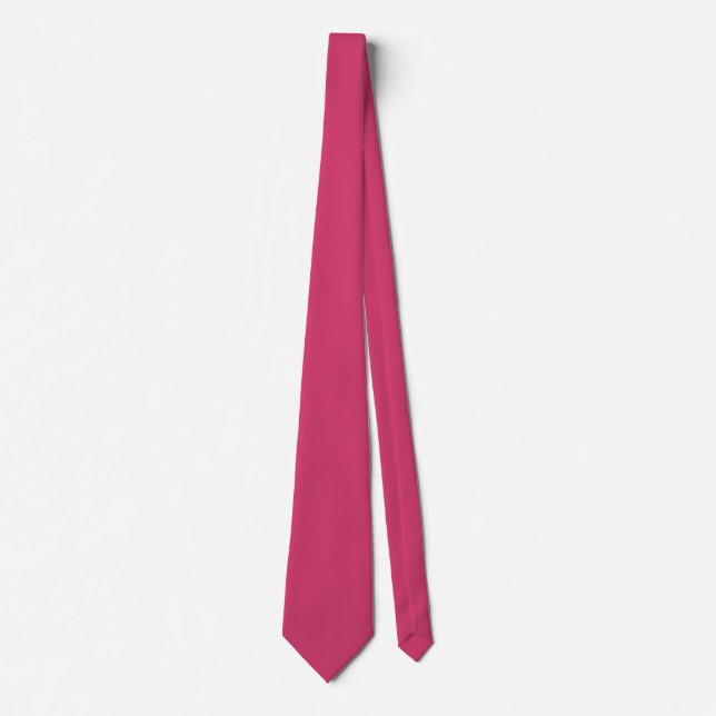 Solid Raspberry Pink, Hot Pink, Magenta Neck Tie (Front)