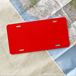 Solid Red Aluminum License Plate Custom Print