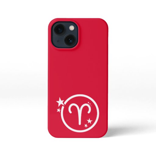 Solid Red Aries Zodiac Sign & Astrology Sign iPhone 13 Mini Case
