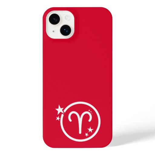 Solid Red Aries Zodiac Sign & Astrology Sign iPhone 14 Plus Case