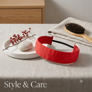 Solid Red Athletic Headband for Sports & Style