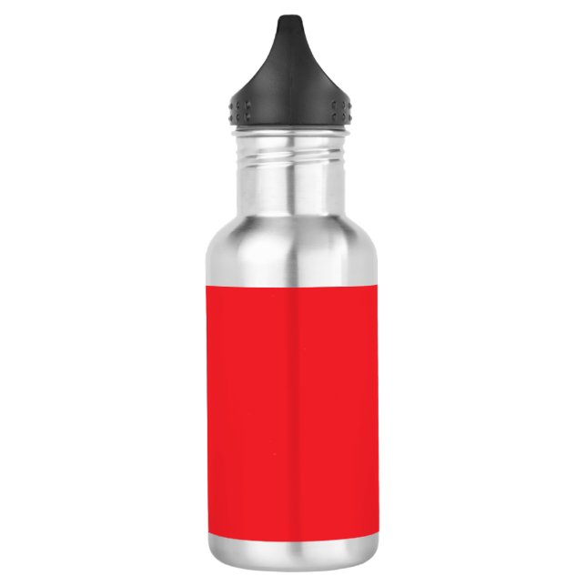Solid Red Background  Stainless Steel Water Bottle (Left)