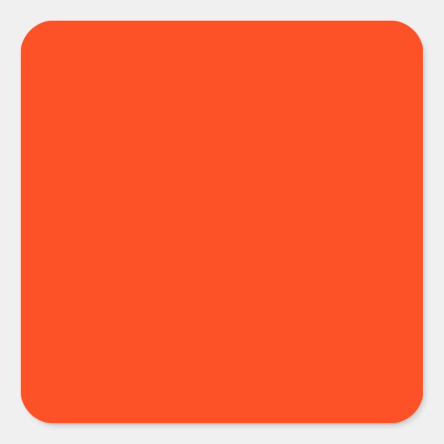 Solid Red Background Web Color FF3300 Square Sticker (Front)