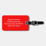 Solid Red Color Eye Catching Luggage Tag at Zazzle