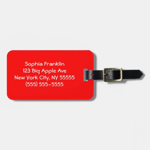Solid Red Color Eye Catching Luggage Tag