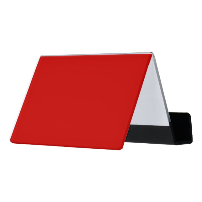 Solid Red Desk Business Card Holder (Angled Back)