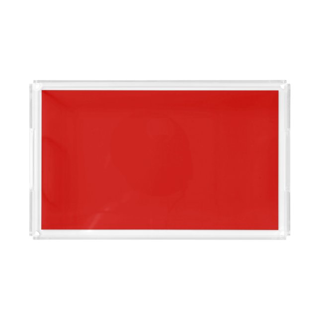 Solid red fire brick tamarillo cherry red acrylic tray (Front)