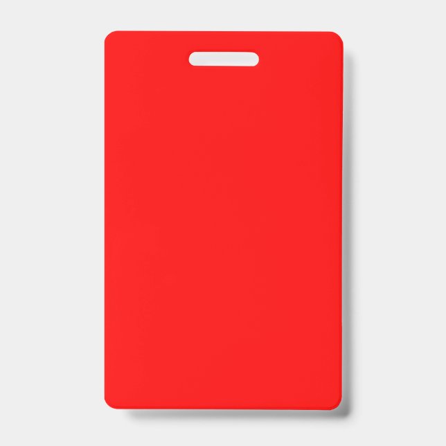 Solid Red Name Badge Sleek and Minimal Design (Front)