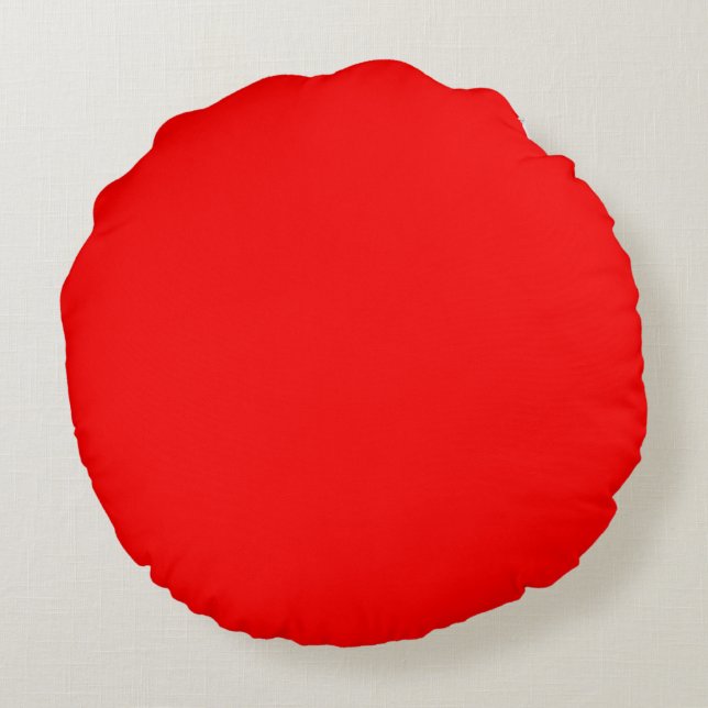  Solid Red Round Pillow for Bold and Cozy Accents (Back)