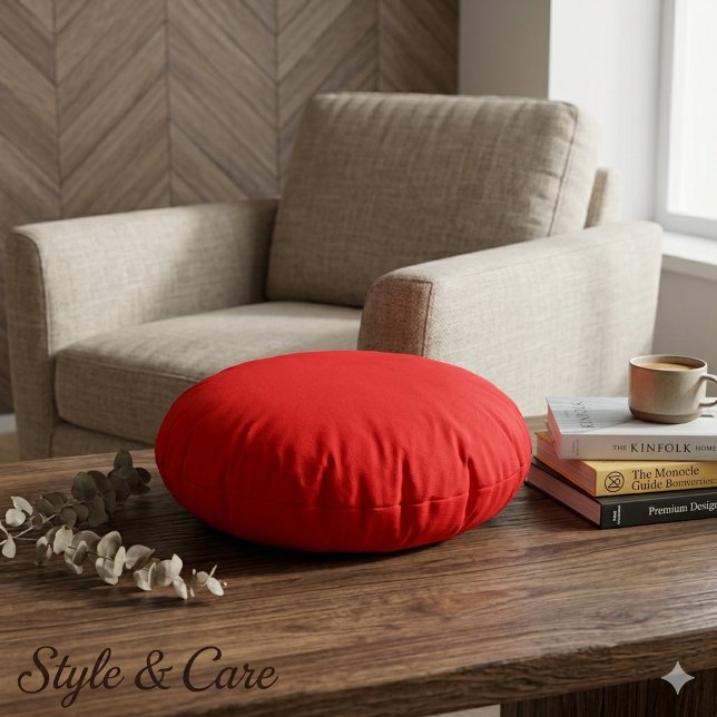  Solid Red Round Pillow for Bold and Cozy Accents (Solid Red Round Pillow for Bold and Cozy Accents)
