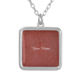 Solid Red Silver Plated Necklace
