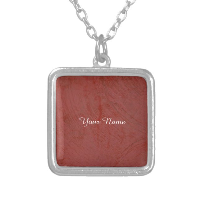 Solid Red Silver Plated Necklace (Front)