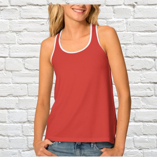 Solid Red  Tank Top