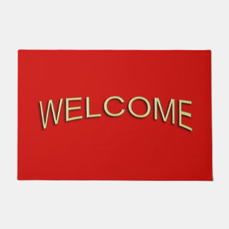 Solid Red Welcome Doormat