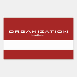 Solid Red White Name Tag Labels
