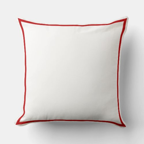 Solid  Red  White  Throw Pillow