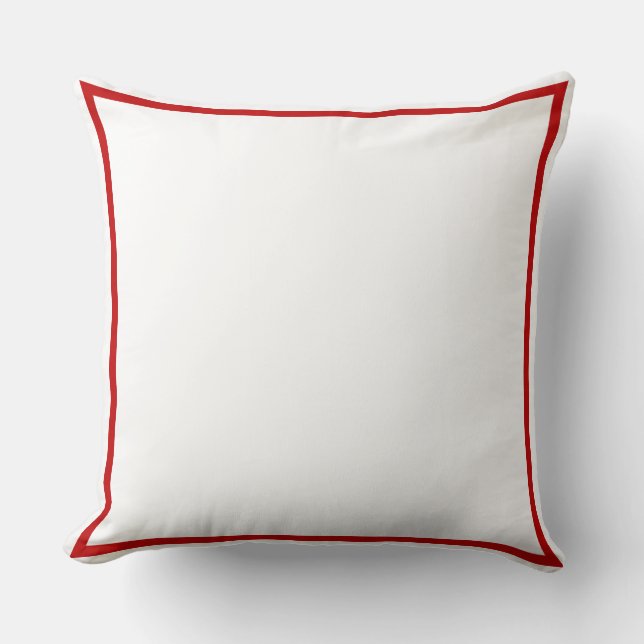 Solid  Red & White  Throw Pillow (Front)