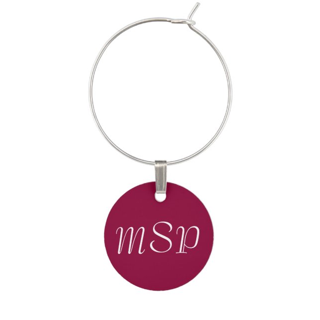 Solid Red Wine Charm (Front)