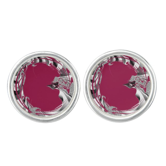 Solid Red Wine Cufflinks (Front)
