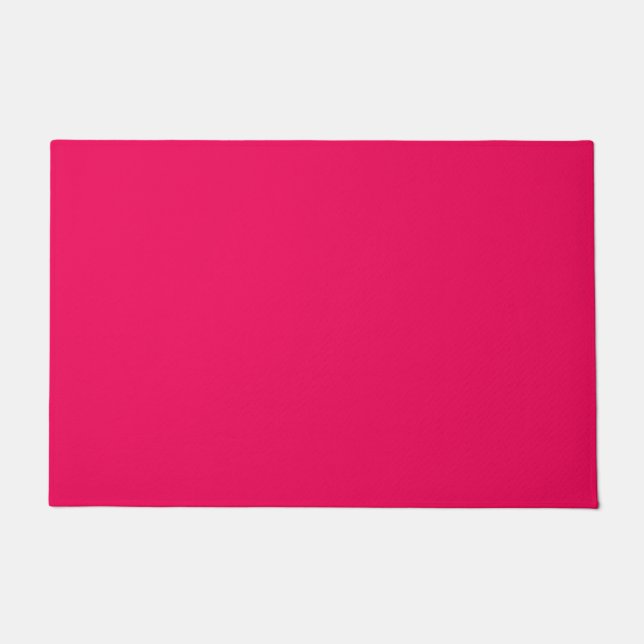 Solid reddish bright hot pink doormat (Front)