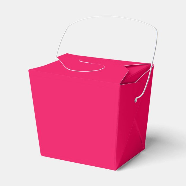 Solid reddish bright hot pink favor boxes (Front Side)