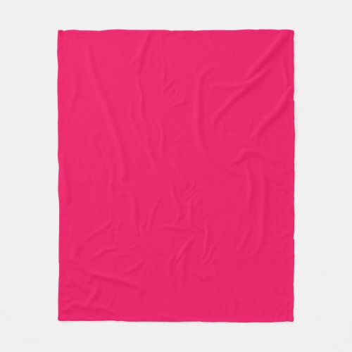 Solid reddish bright hot pink fleece blanket