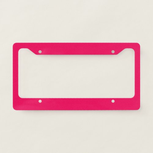 Solid reddish bright hot pink license plate frame