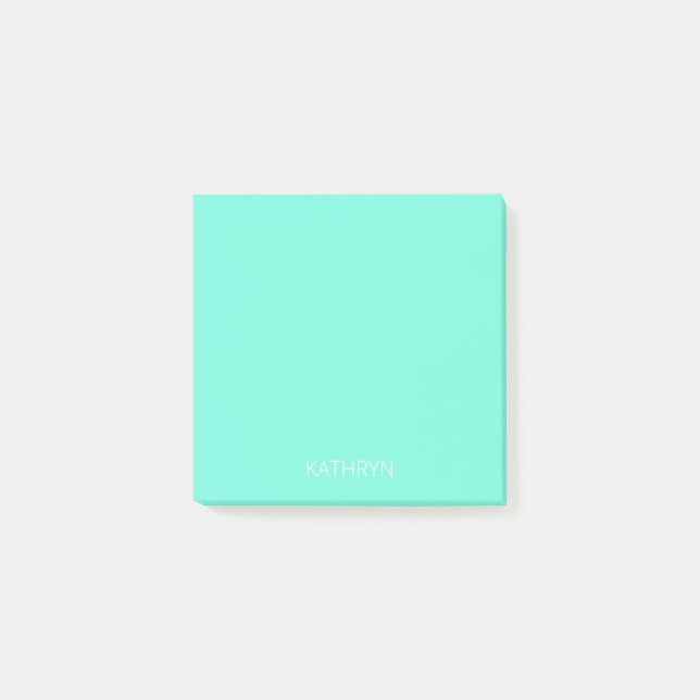 solid rich royal mint green post-it notes (Front)