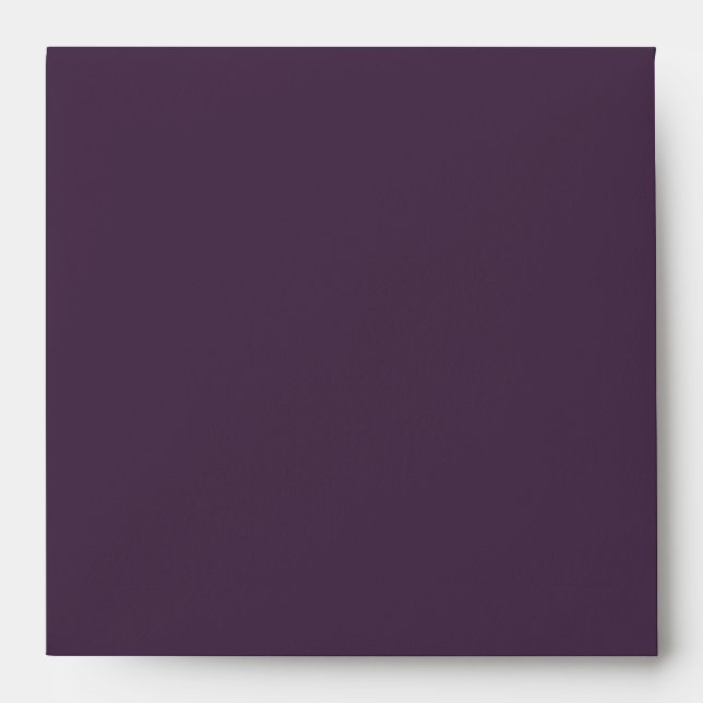 Solid Rich Wine Purple Square Wedding Envelope (Front)