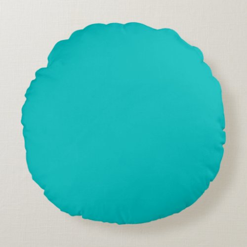 Solid robins egg blue turquoise light sea green round pillow
