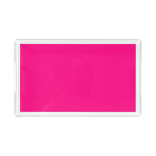 Solid rose deep pink acrylic tray