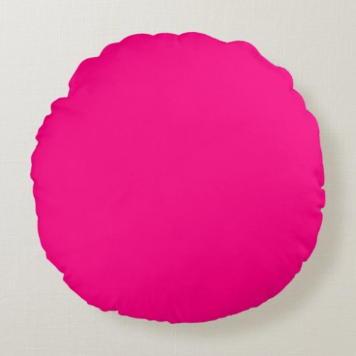 Solid rose deep pink round pillow