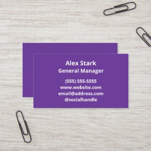 Solid Royal Purple Business Cards