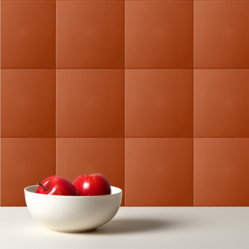 Solid rust brown ceramic tile