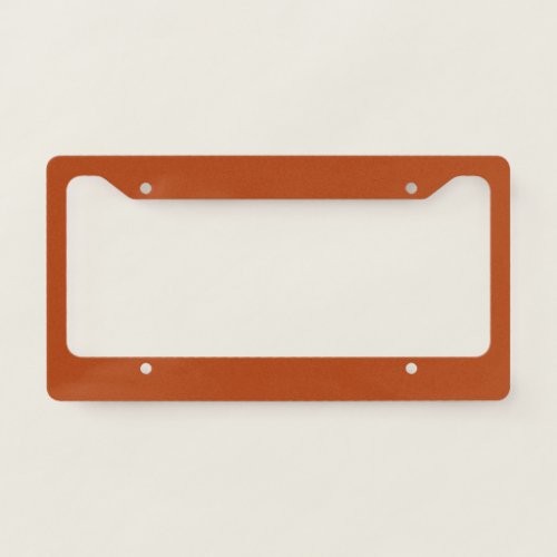 Solid rust brown license plate frame
