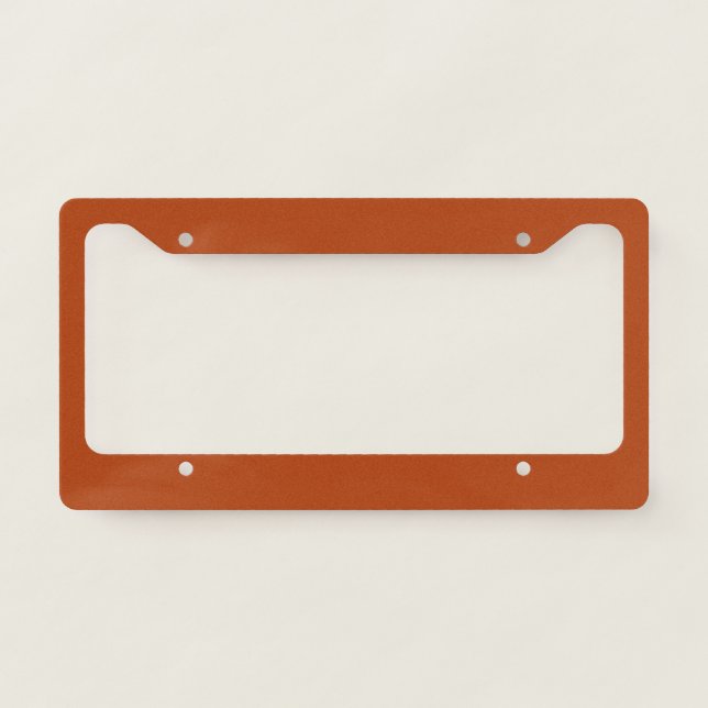 Solid rust brown license plate frame (Front)