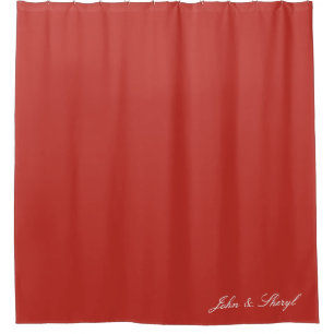 Solid Rustic Red Minimalist Shower Curtain