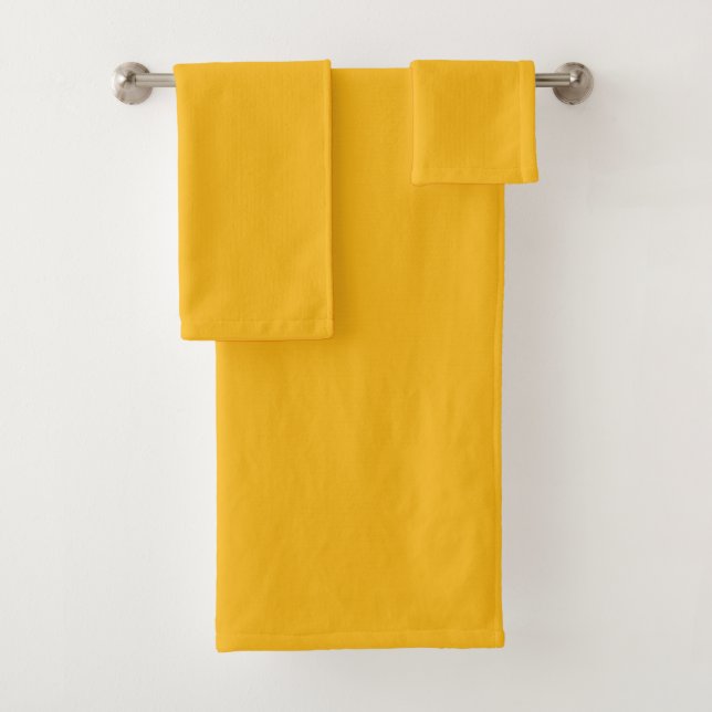 Solid Saffron Yellow / Gold Bath Towel Set (Insitu)