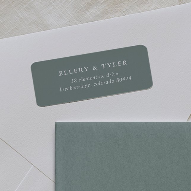 Solid Sage Green and White Return Address Label (Creator Uploaded)