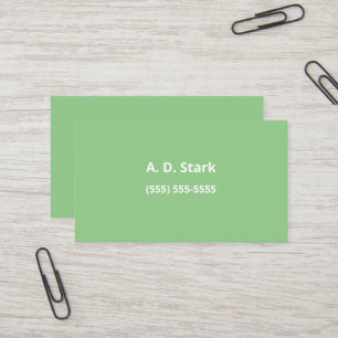 Solid Sage Green Minimalist Business Cards