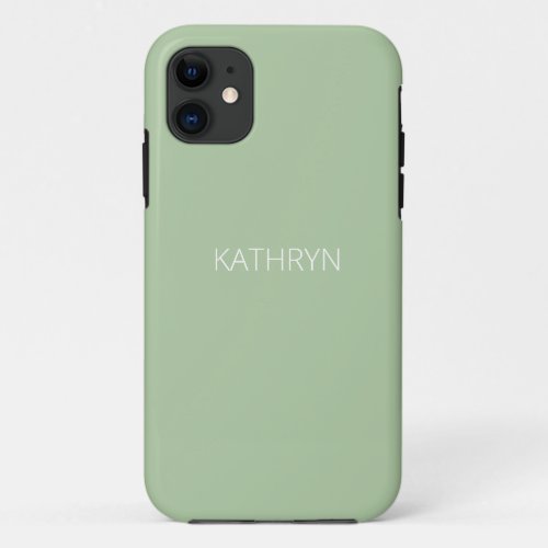 solid sage green natural iPhone 11 case