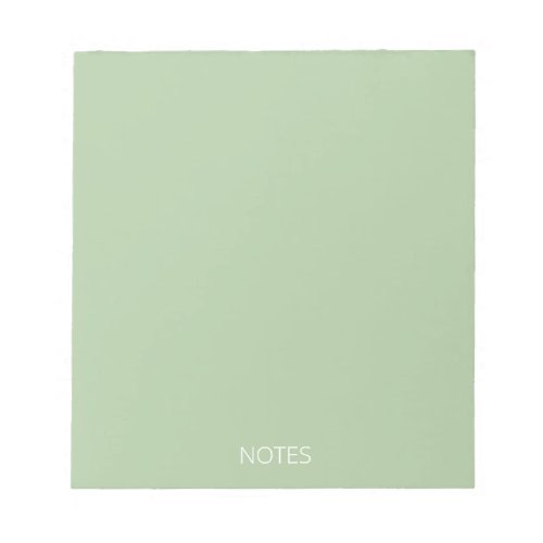 solid sage green natural minimalist notepad