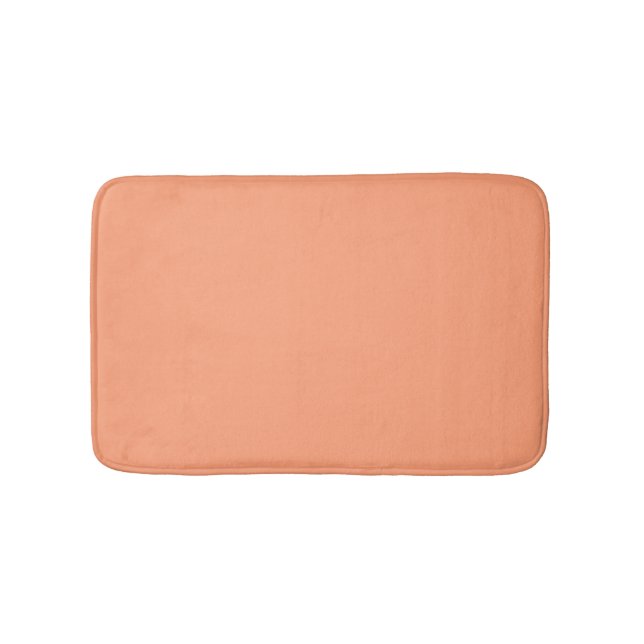 Solid Salmon Pink color background customizable Bathroom Mat (Front)