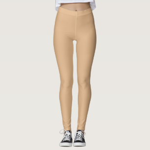 Solid Sandy Beige Leggings, Spring Neutral Leggings