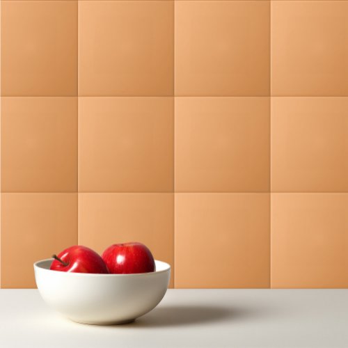 Solid sandy brown pale orange ceramic tile