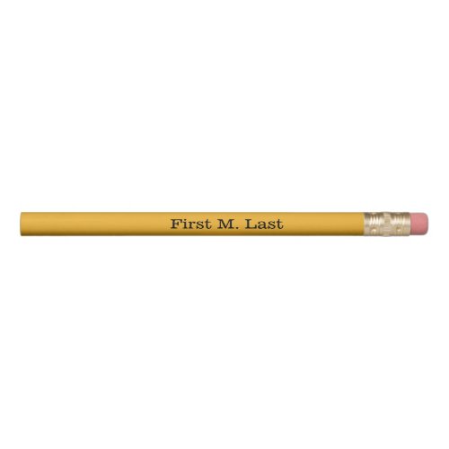 Solid School Colors Gold Personalizable with Name Pencil