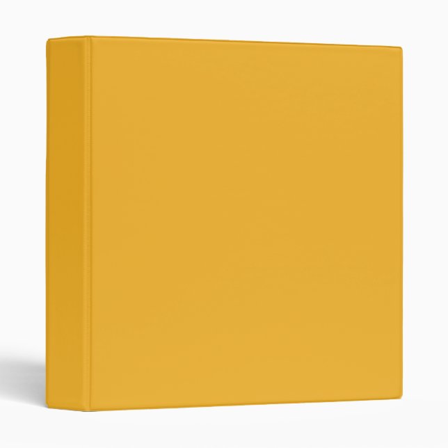 Solid School Colors – Gold Yellow-Orange 3 Ring Binder (Front/Spine)