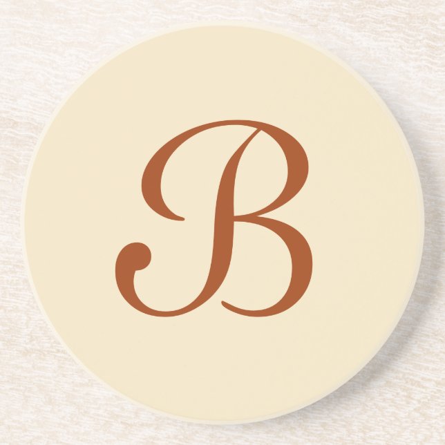 Solid Series---Ecru & Brown coaster (Front)