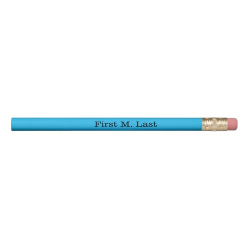 Solid Sky Blue Color Personalizable with Name Pencil