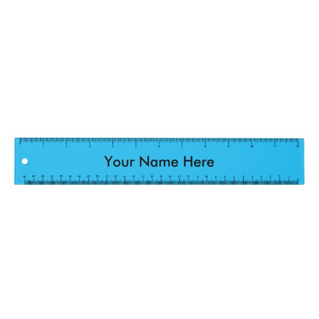 Solid Sky Blue Color with Customizable Name Ruler (Front)